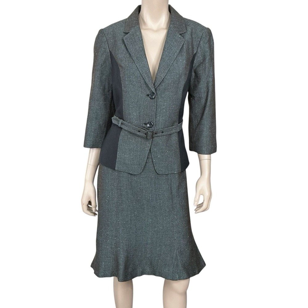 The Limited Skirt Set Women Large/14 Gray Suit Blazer Pencil Skirt Y2K VTG NWT